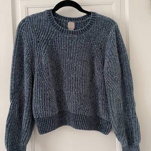 H&M Chenille Blue Knit Sweater